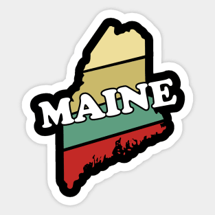 Retro Vintage Maine Design, Souvenir Gift Sticker